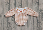 Preorder Samples LR2205 Embroidery Thanksgiving Day Turkey Smocked Baby Girls Bubble Romper