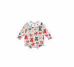 Preorder Samples LR2217 Christmas Coquette Bows Smocked Baby Girls Bubble Romper