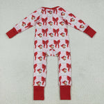 LR2223 Christmas Santa Red Baby Zipper Romper Footie Sleepers