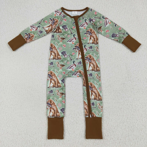 LR2234 Hunting Mallard Ducks Baby Zipper Romper Sleepers