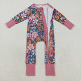 LR2244 Autumn Flower Baby Zipper Romper Sleepers