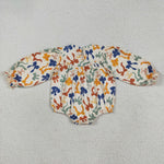 LR2257 Thankful Bows Smocked Baby Girls Bubble Romper