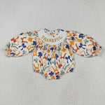 LR2257 Thankful Bows Smocked Baby Girls Bubble Romper