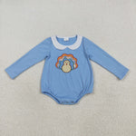 LR2261 Embroidery Thanksgiving Day Turkey Baby Boys Romper