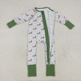 LR2269 Mallard Ducks Green Baby Zipper Romper Sleepers