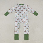 LR2269 Mallard Ducks Green Baby Zipper Romper Sleepers