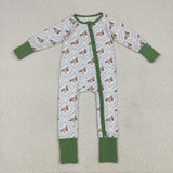 LR2269 Mallard Ducks Green Baby Zipper Romper Sleepers