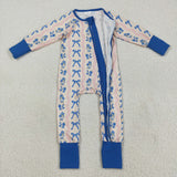 LR2327 Bows Flower Blue Baby Sleepers