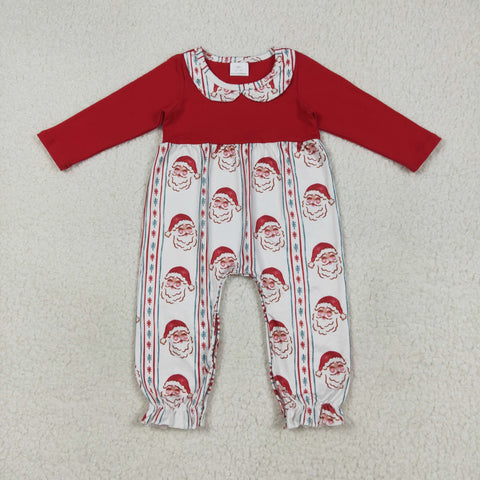 LR2331 Christmas Santa Red Baby Girls Romper
