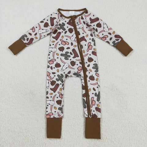 LR2334 Cowboy Cactus Pumpkin Baby Sleepers