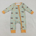 LR2335 Truck Pumpkin Green Baby Sleepers
