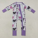 LR2358 Halloween Bows Purple Baby Sleepers