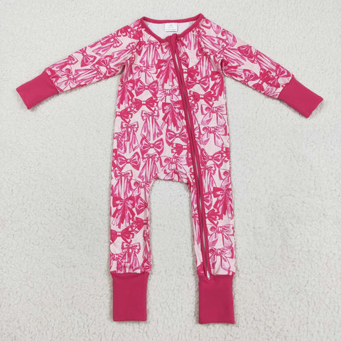 LR2365 Coquette Bows Pink Baby Sleepers