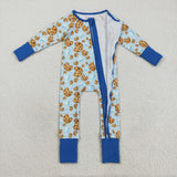LR2397 Christmas Cookie Milk Blue Baby Sleepers
