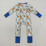 LR2397 Christmas Cookie Milk Blue Baby Sleepers