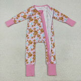 LR2398 Christmas Cookie Milk Pink Baby Sleepers
