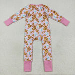 LR2398 Christmas Cookie Milk Pink Baby Sleepers