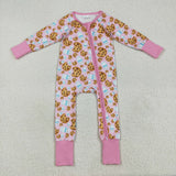 LR2398 Christmas Cookie Milk Pink Baby Sleepers