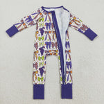 LR2403 Coquette Bows Star Purple Baby Sleepers