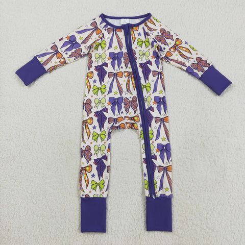 LR2403 Coquette Bows Star Purple Baby Sleepers