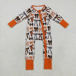 LR2409 Halloween Bows Orange Baby Sleepers