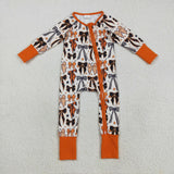 LR2409 Halloween Bows Orange Baby Sleepers