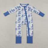 Western Boots Bows Blue Color Kids Girls Matching Clothing