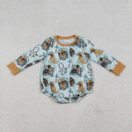 LR2439 Mallard Ducks Dog Khaki Baby Boys Romper