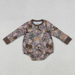 LR2440 Hunting Camo Mallard Ducks Brown Baby Boys Romper