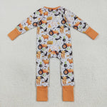 LR2444 Halloween Cow Pumpkin Car Orange Baby Sleepers