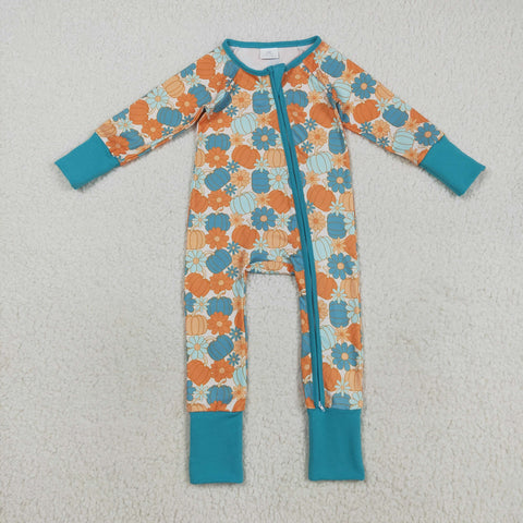 LR2461 Fall Pumpkin Flower Baby Sleepers