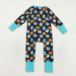 LR2465 Halloween Pumpkin Baby Footie Sleepers