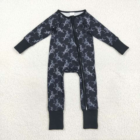 LR2466 Western Cowboy Black Baby Footie Sleepers