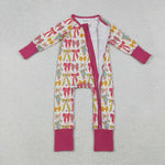 LR2468 Coquette Bows Star Pink Baby Footie Sleepers