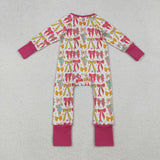 LR2468 Coquette Bows Star Pink Baby Footie Sleepers