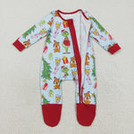 LR2478 Christmas Trees Red Baby Sleepers