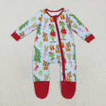 LR2478 Christmas Trees Red Baby Sleepers