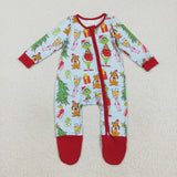 LR2478 Christmas Trees Red Baby Sleepers