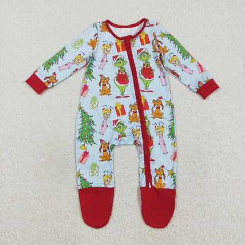 LR2478 Christmas Trees Red Baby Sleepers