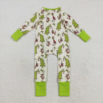 LR2481 Christmas Trees Green Baby Sleepers