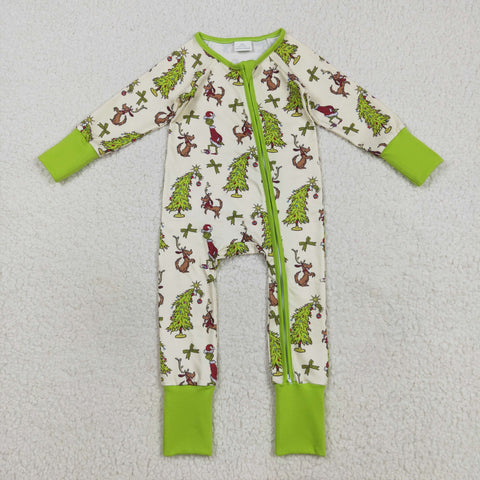 LR2481 Christmas Trees Green Baby Sleepers