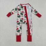 LR2489 Christmas Flower Red Baby Sleepers