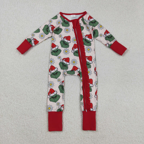 LR2489 Christmas Flower Red Baby Sleepers