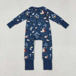 LR2504 Nativity Jesus Blue Baby Footie Sleepers