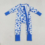 LR2511 Game Day Go Fight Win Bows Baby Footie Sleepers