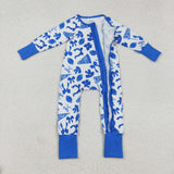 LR2511 Game Day Go Fight Win Bows Baby Footie Sleepers
