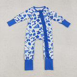 LR2511 Game Day Go Fight Win Bows Baby Footie Sleepers