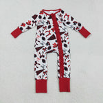 LR2512 Game Day Go Fight Win Bows Baby Sleepers