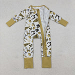 LR2515 Game Day Go Fight Win Bows Baby Footie Sleepers