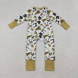 LR2515 Game Day Go Fight Win Bows Baby Footie Sleepers